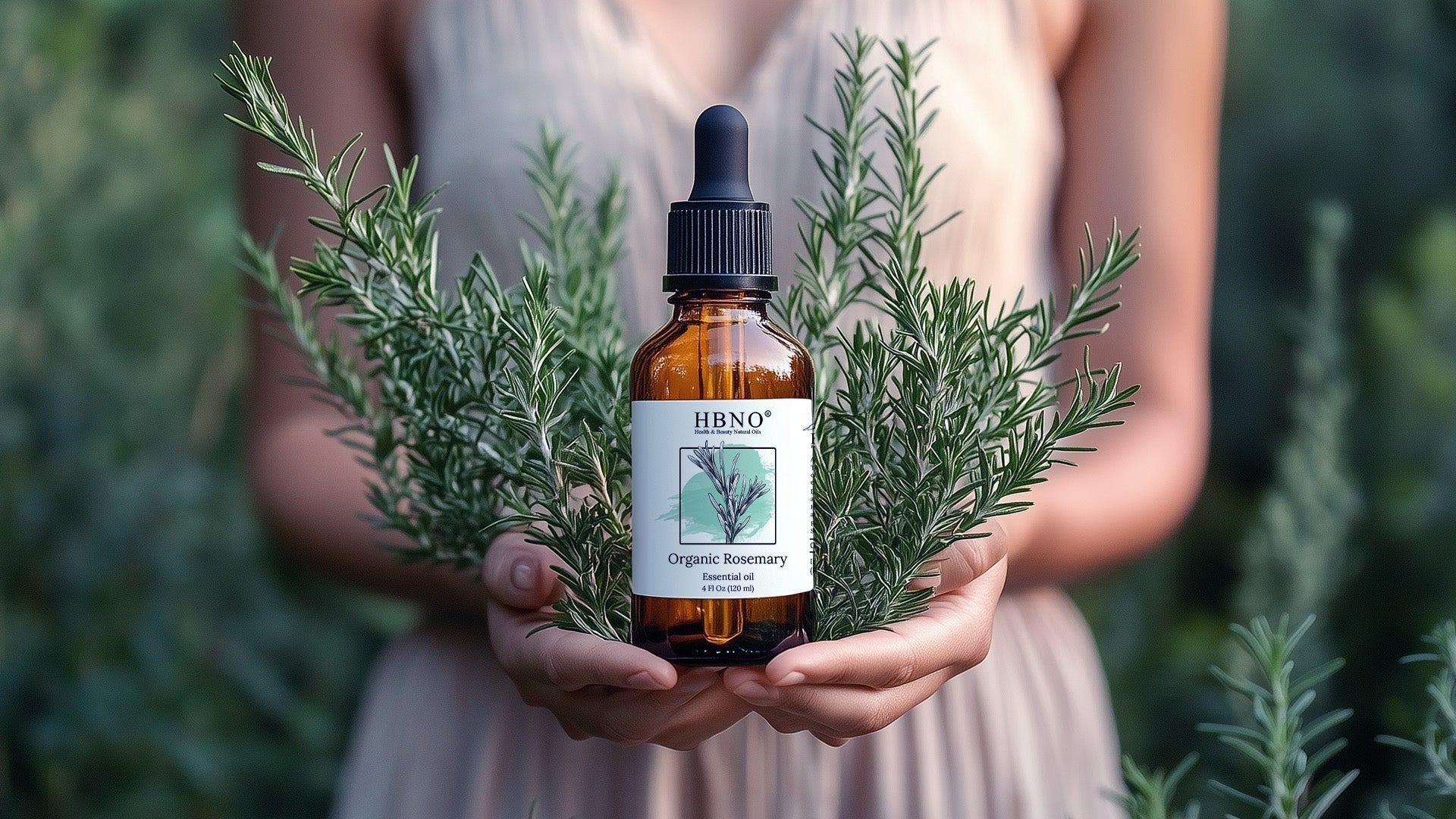 Dropper bottle, and leaves put on the wooden pot