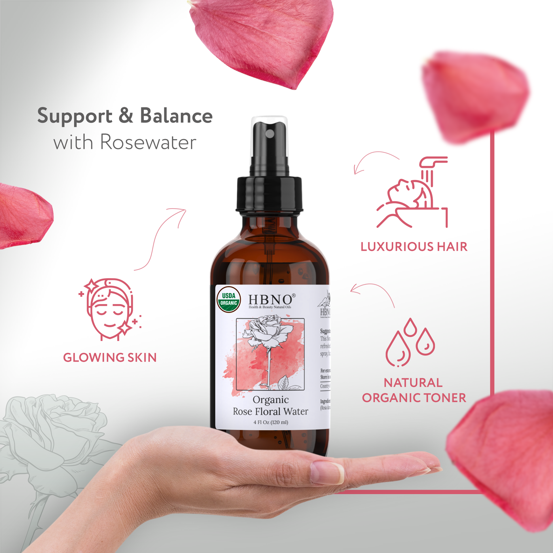 Rose Floral Water Organic Rose Floral Water Organic