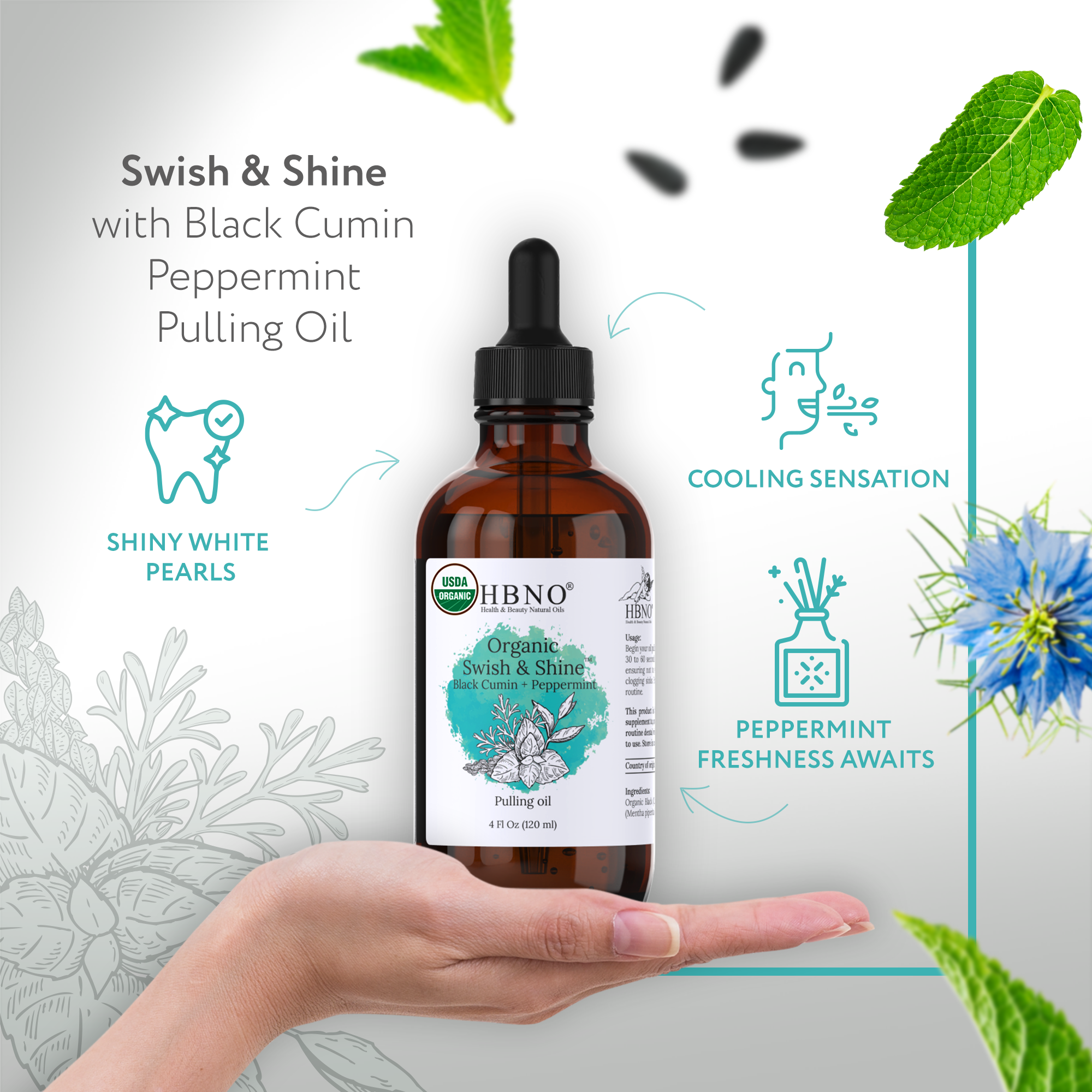 Organic Swish & Shine Black Cumin + Peppermint Organic Swish & Shine Black Cumin + Peppermint