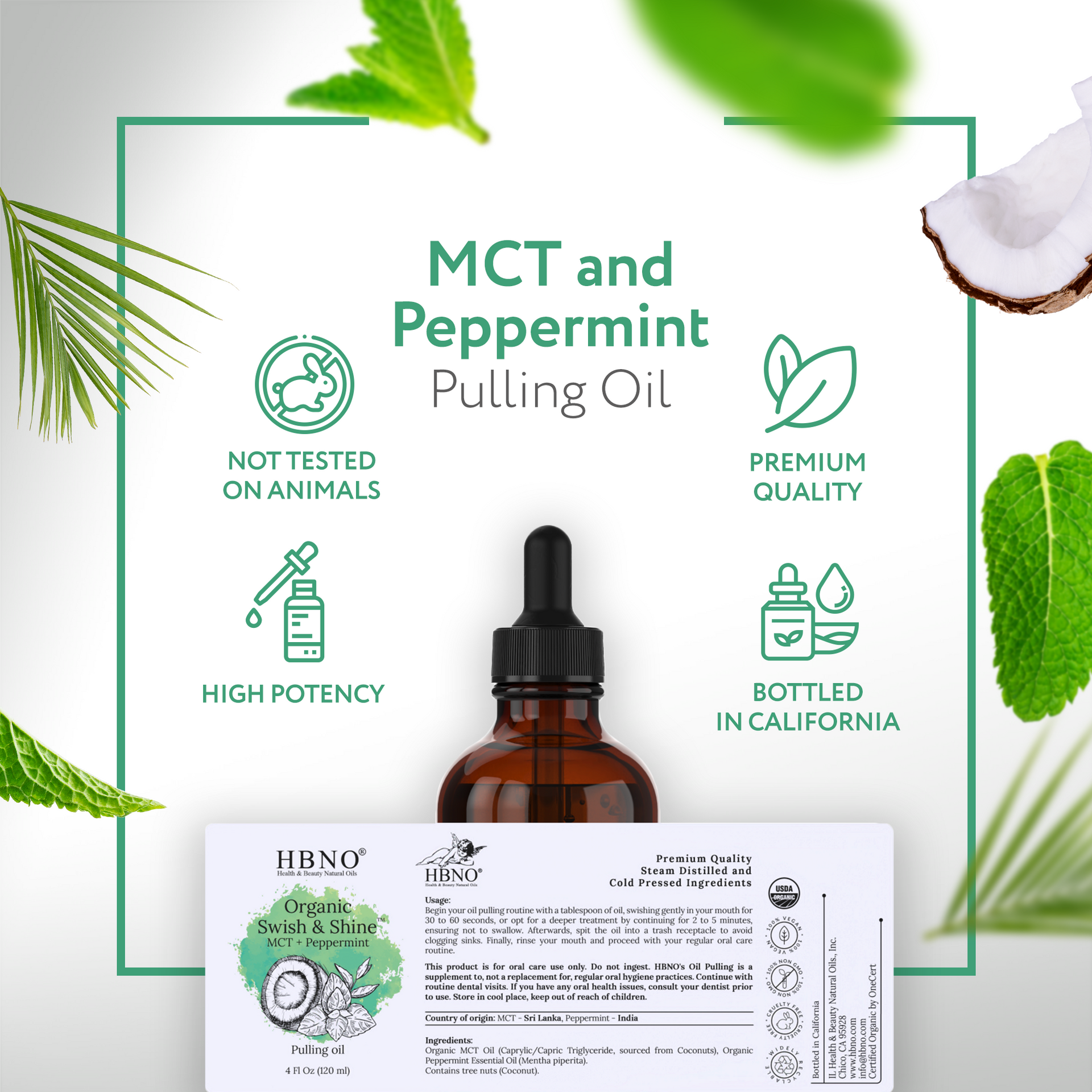 Organic Swish & Shine Coconut MCT + Peppermint Organic Swish & Shine Coconut MCT + Peppermint