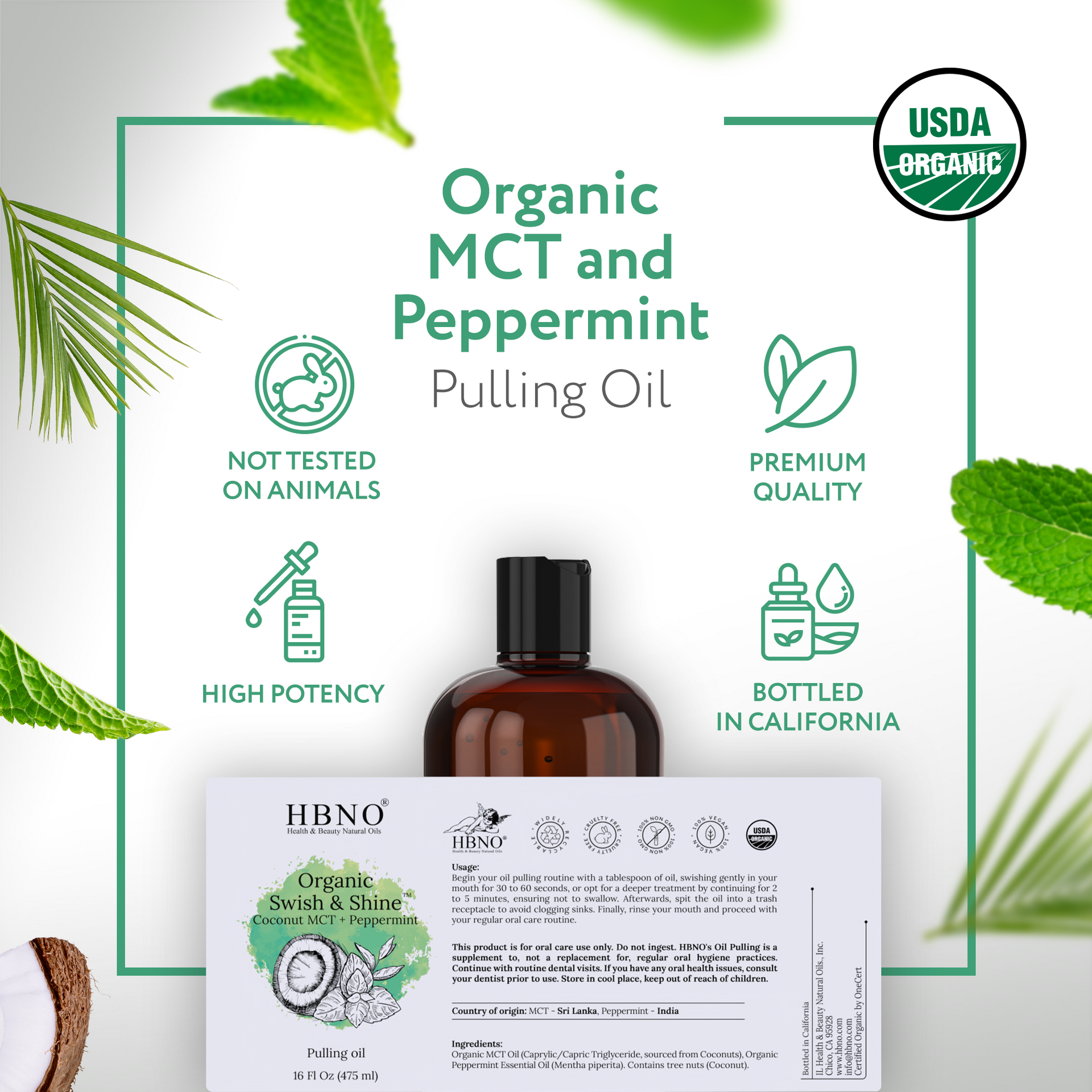 Organic Swish & Shine Coconut MCT + Peppermint Organic Swish & Shine Coconut MCT + Peppermint