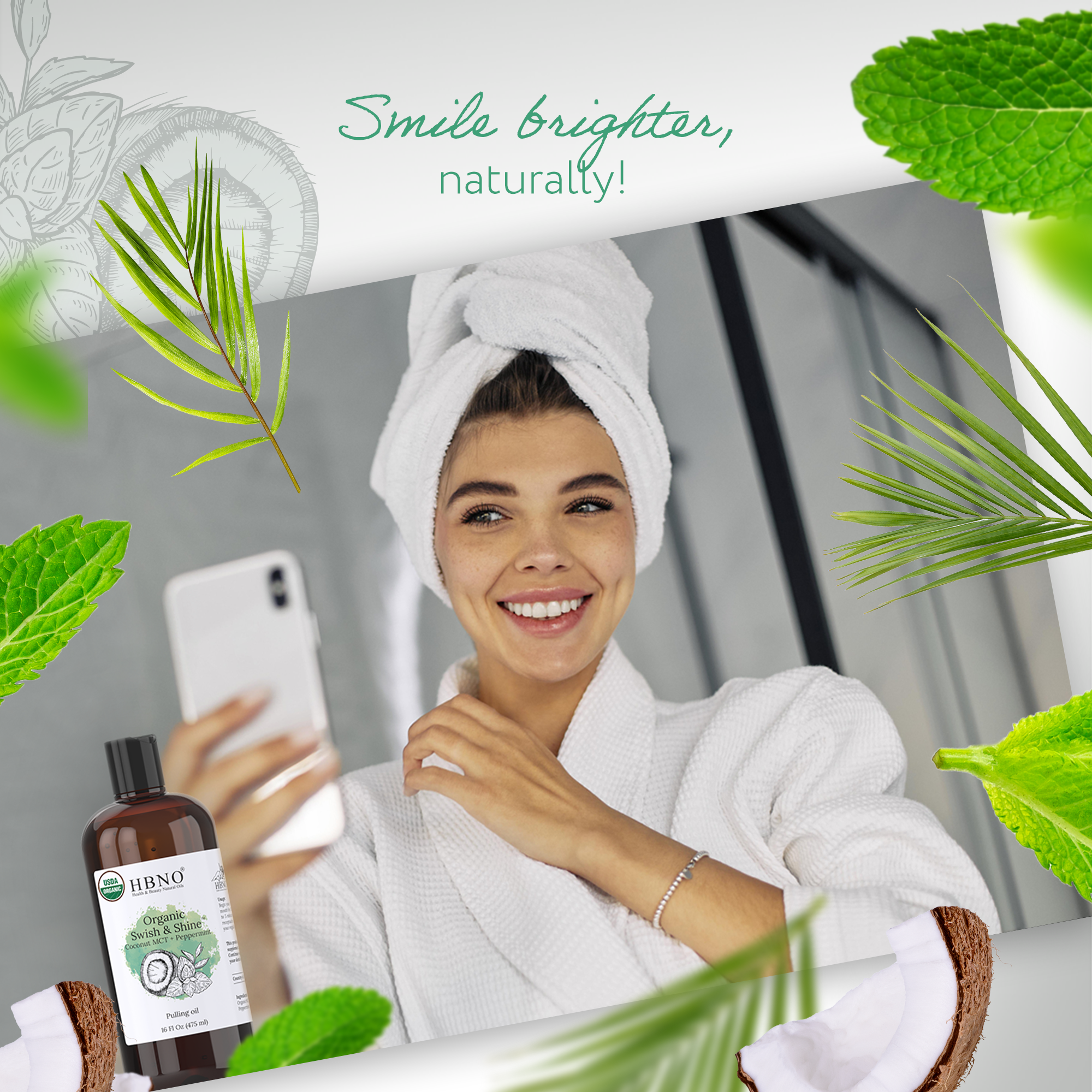 Organic Swish & Shine Coconut MCT + Peppermint Organic Swish & Shine Coconut MCT + Peppermint