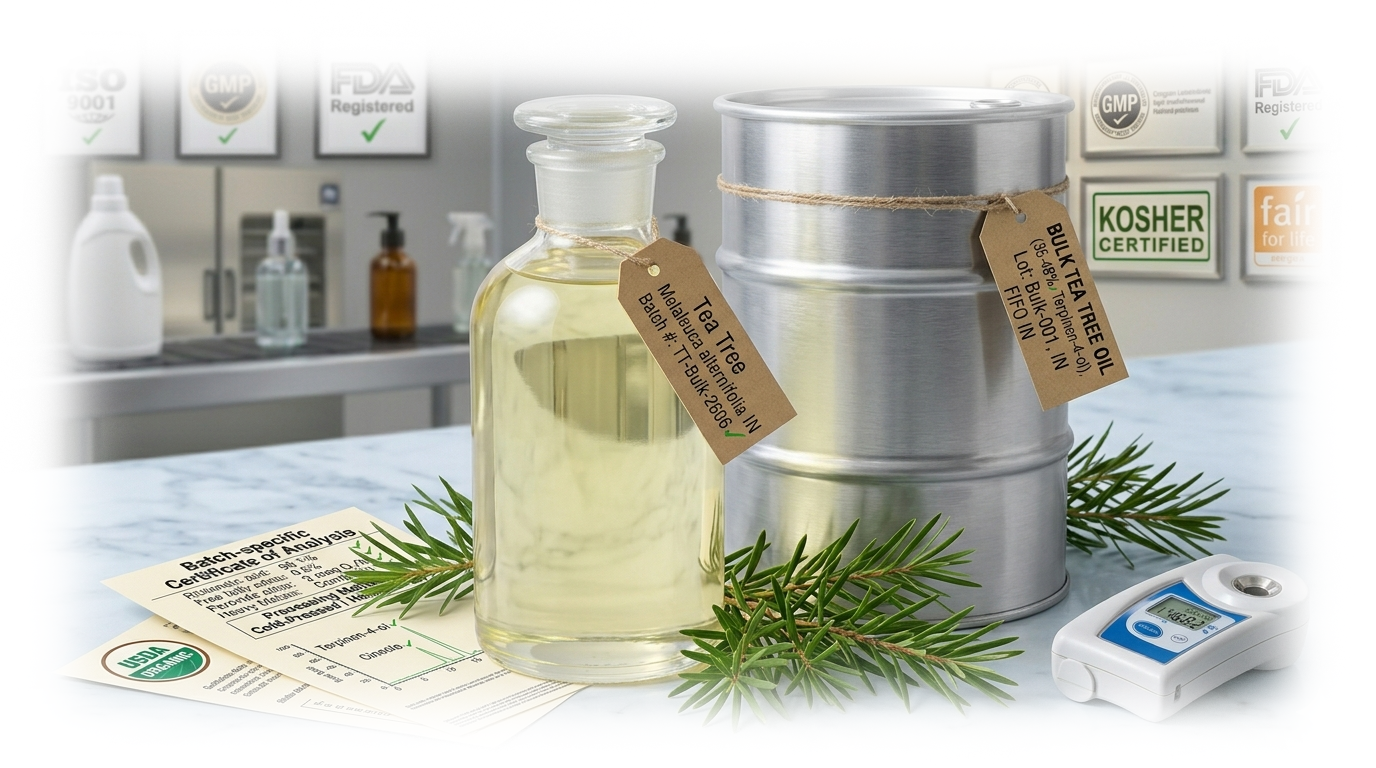 Tea Tree Oil Wholesale Supplier for Natural Cleaning and Pest Deterrent Product Manufacturers