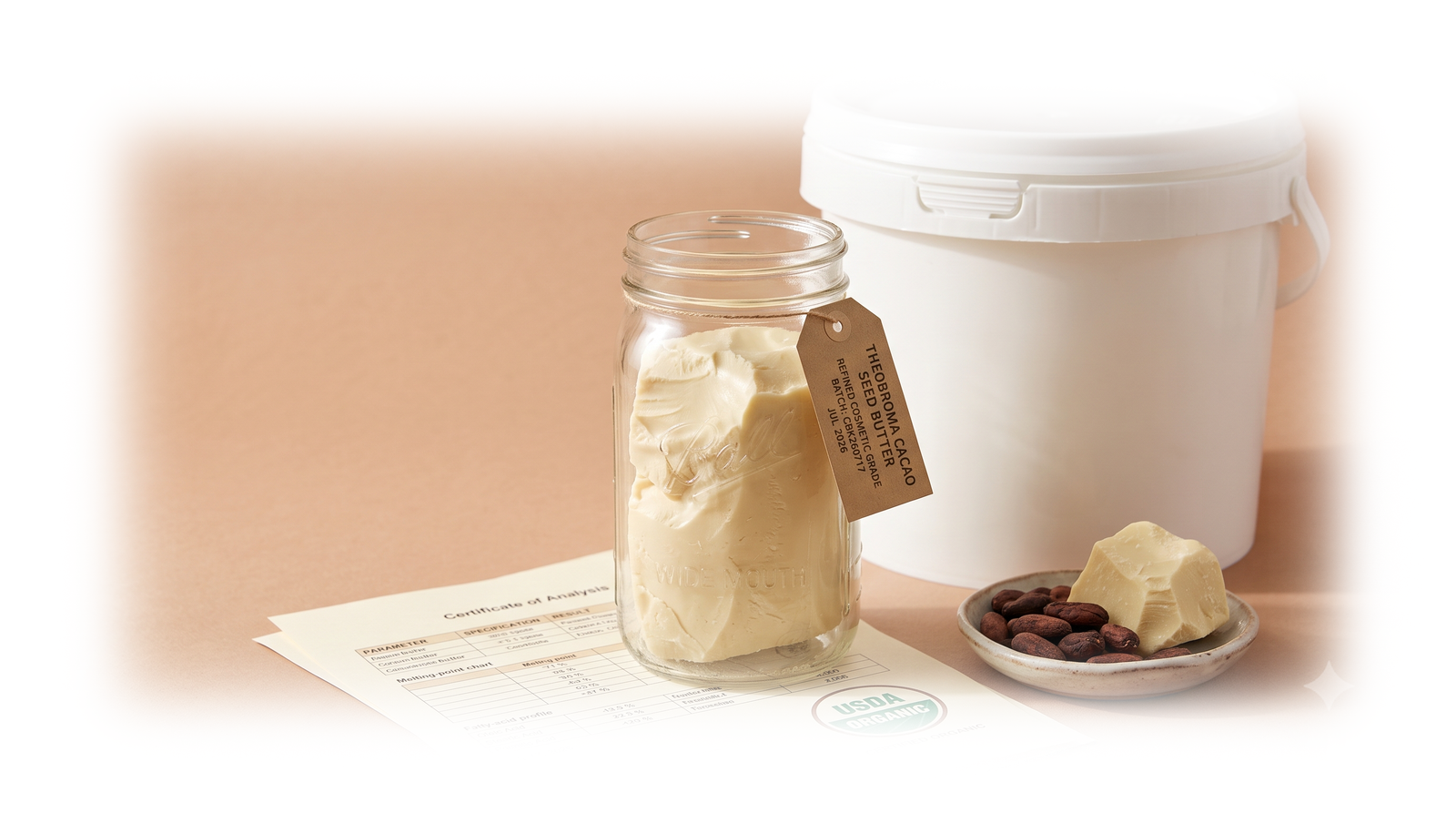 Bulk Cocoa Butter Sourcing Guide: How Cosmetic Formulators Identify Premium Quality