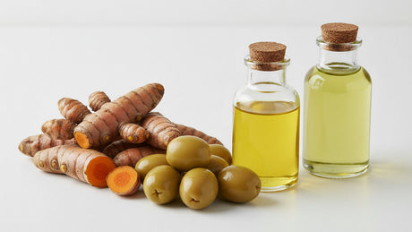 Turmeric Essential Oil & Organic Olive Oil for Cosmetic Formulation
