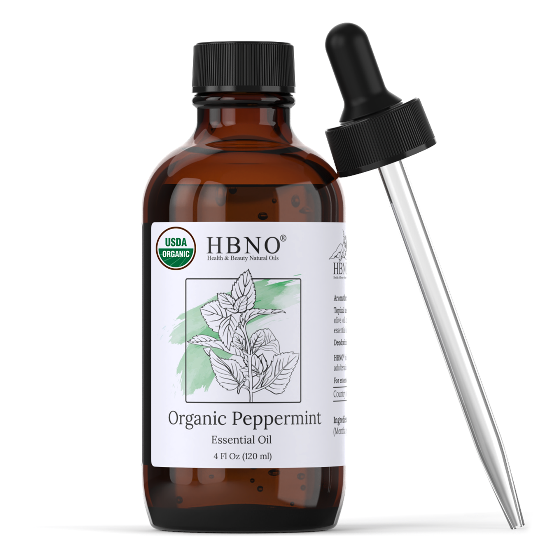 HBNO Organic Peppermint Essential Oil (Mentha Piperita)