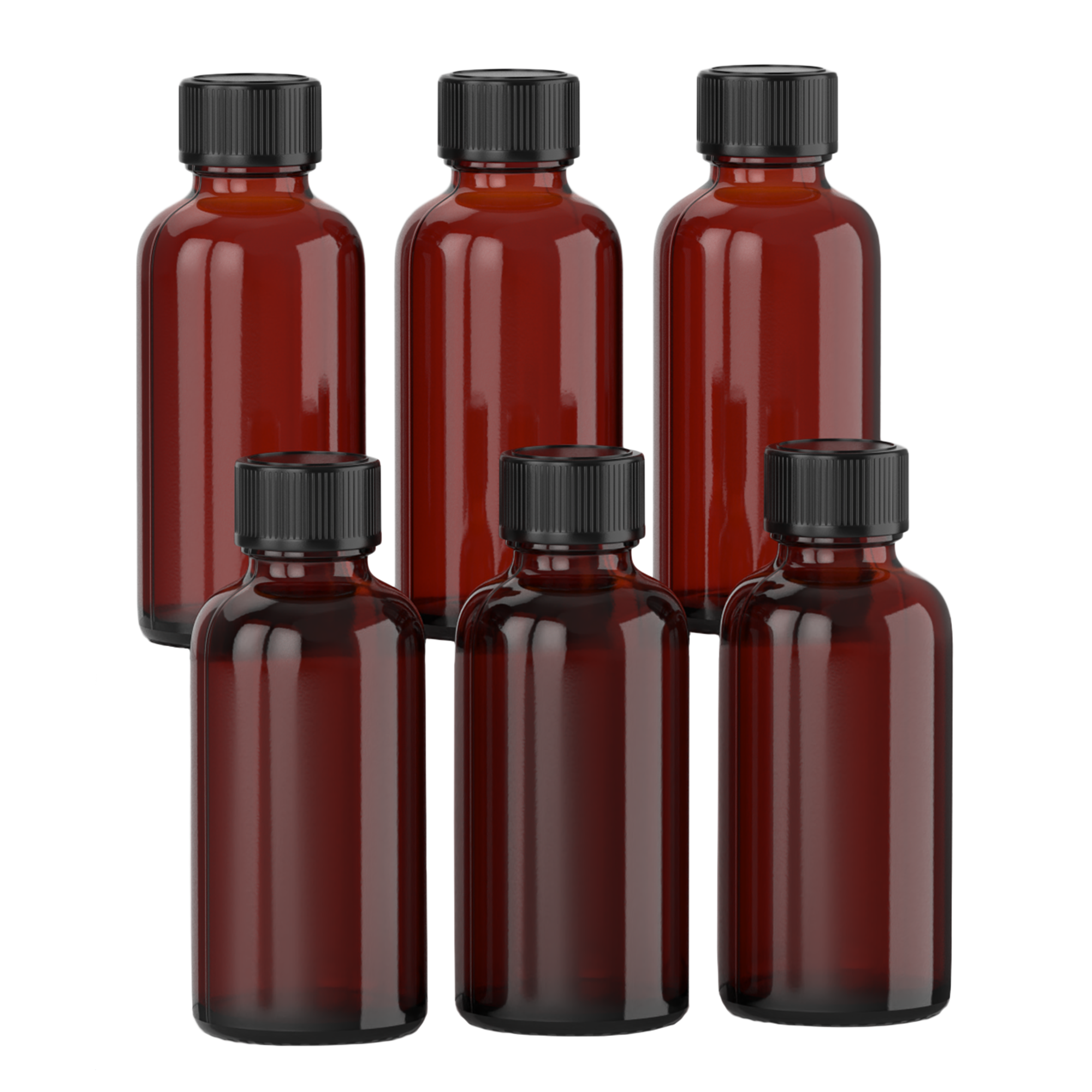 1oz AM Glass Bottle w/ cap (6 PACK)