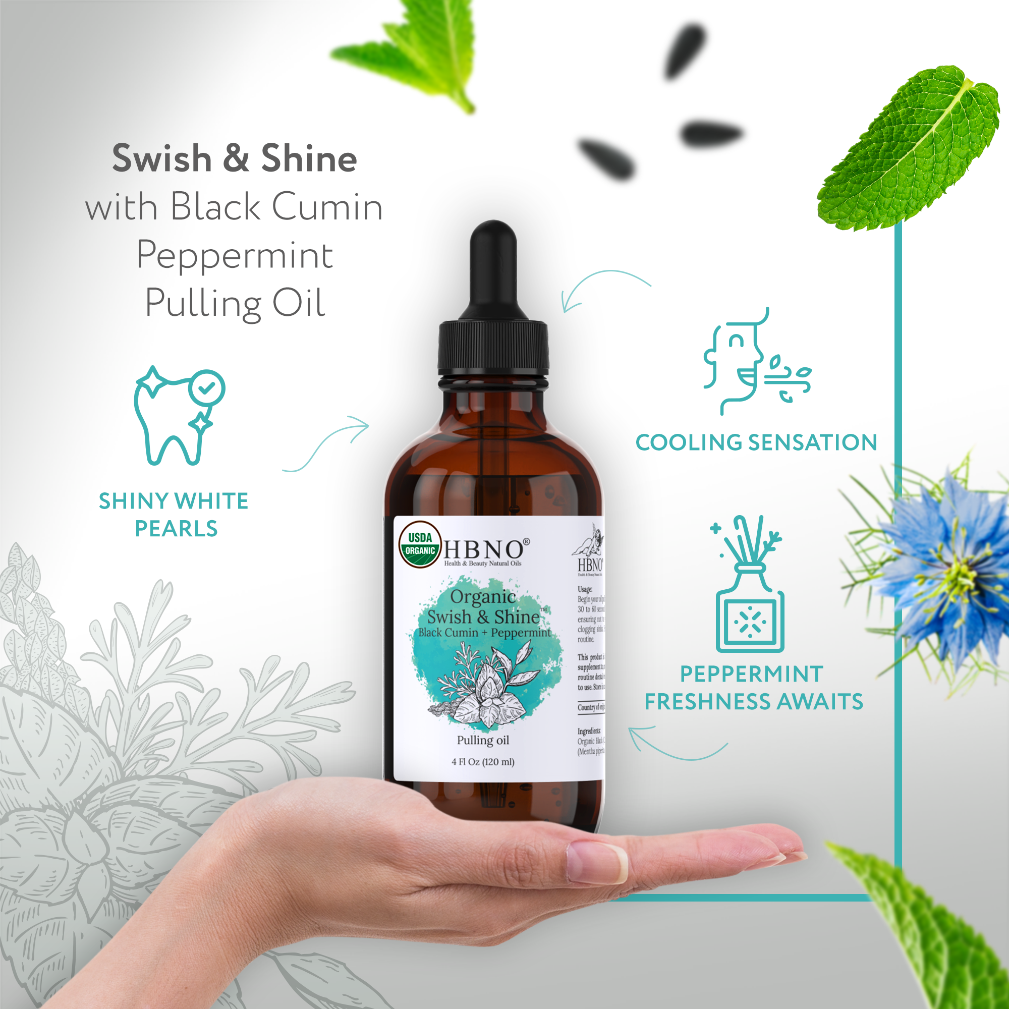 Organic Swish & Shine Black Cumin + Peppermint