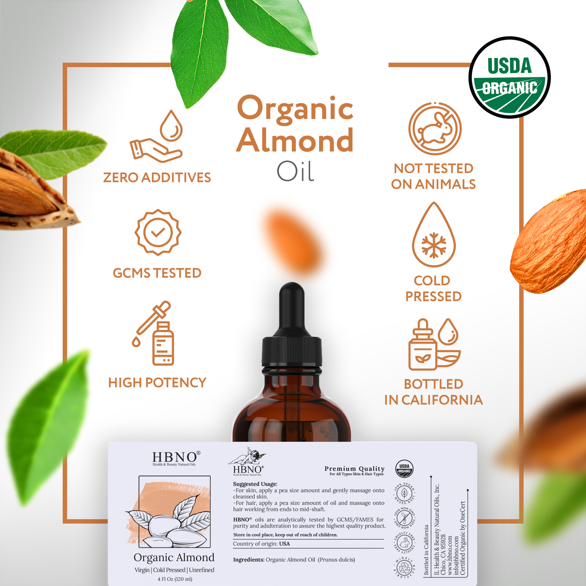 Almond Carrier Oil Unrefined Organic