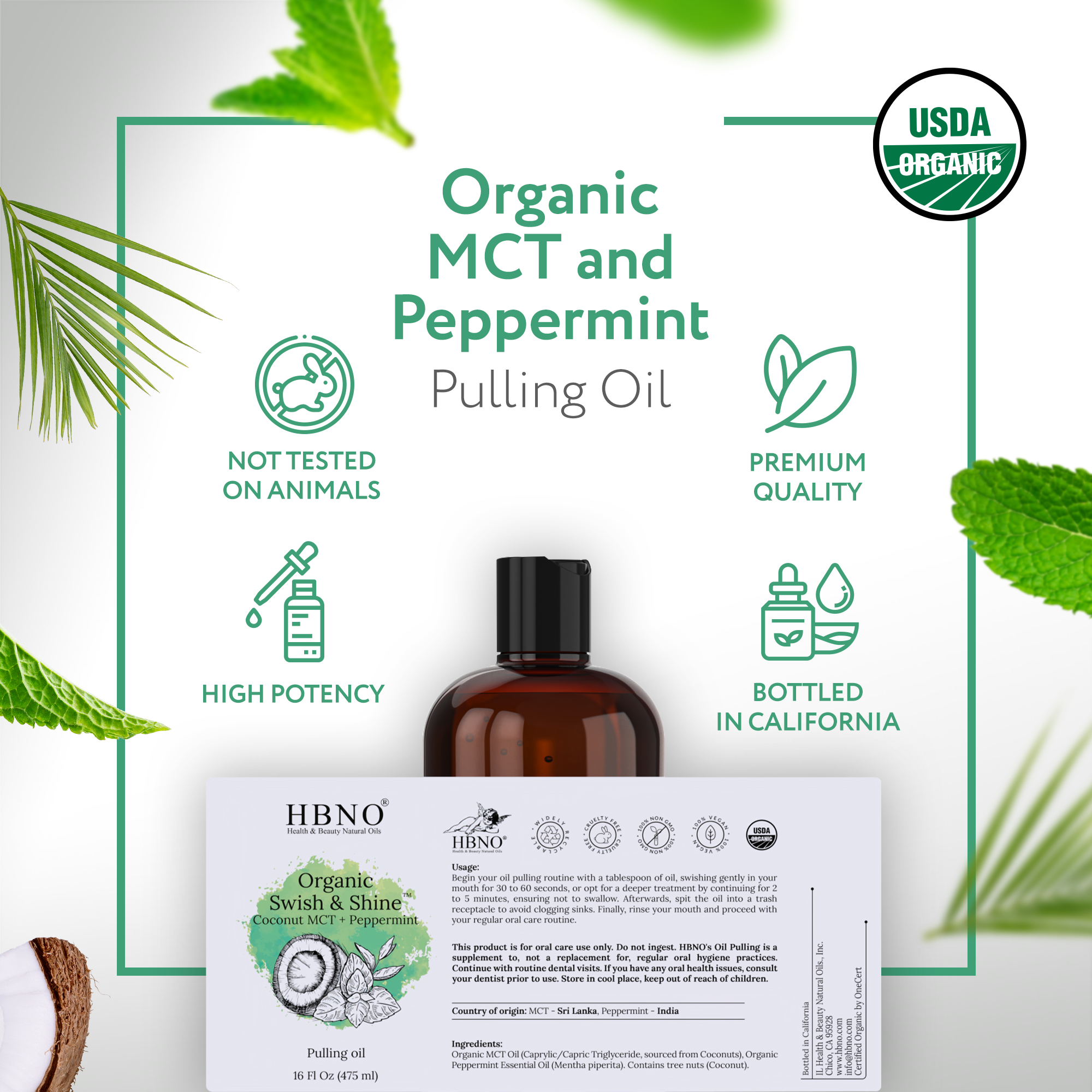 MCT Oil pulling peppermint ORGANIC