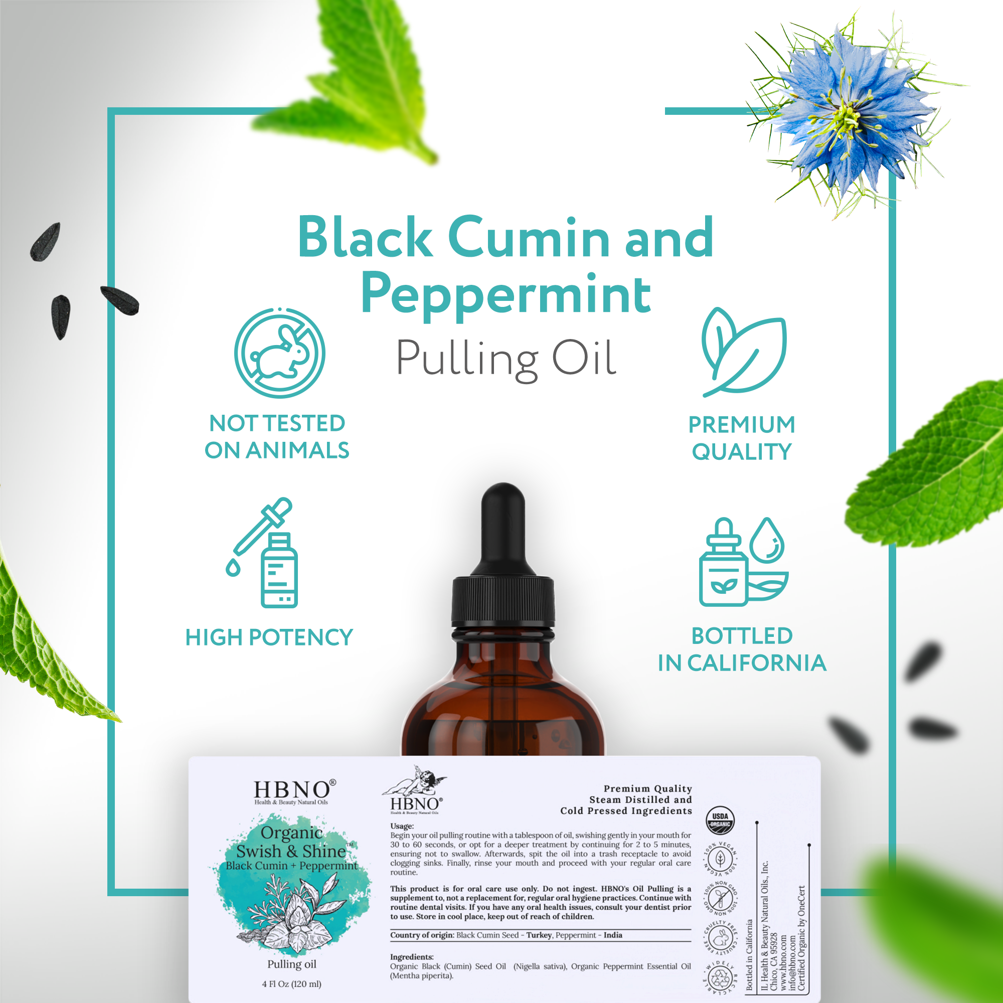 BLACK CUMIN oil pulling peppermint  ORGANIC