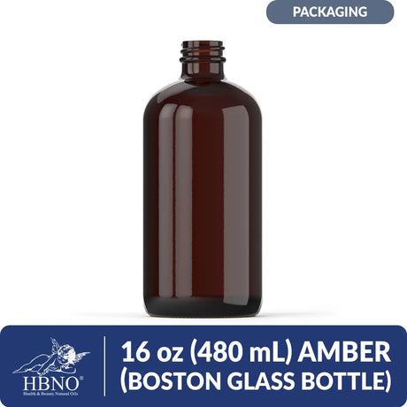 16 oz Amber Boston Glass Bottle